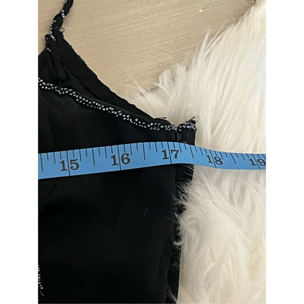 Night Scene Y2K Black Beaded Formal Dress L - Picture 8 of 11